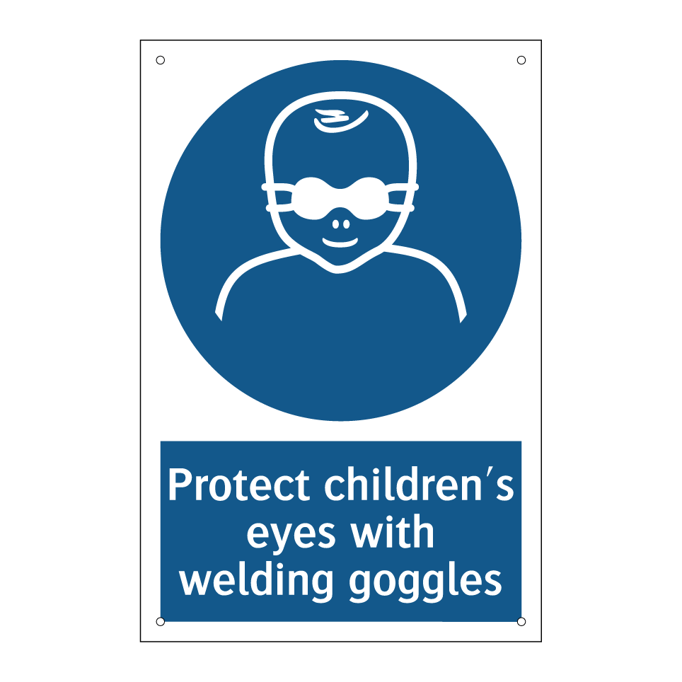 Protect children's eyes with welding goggles