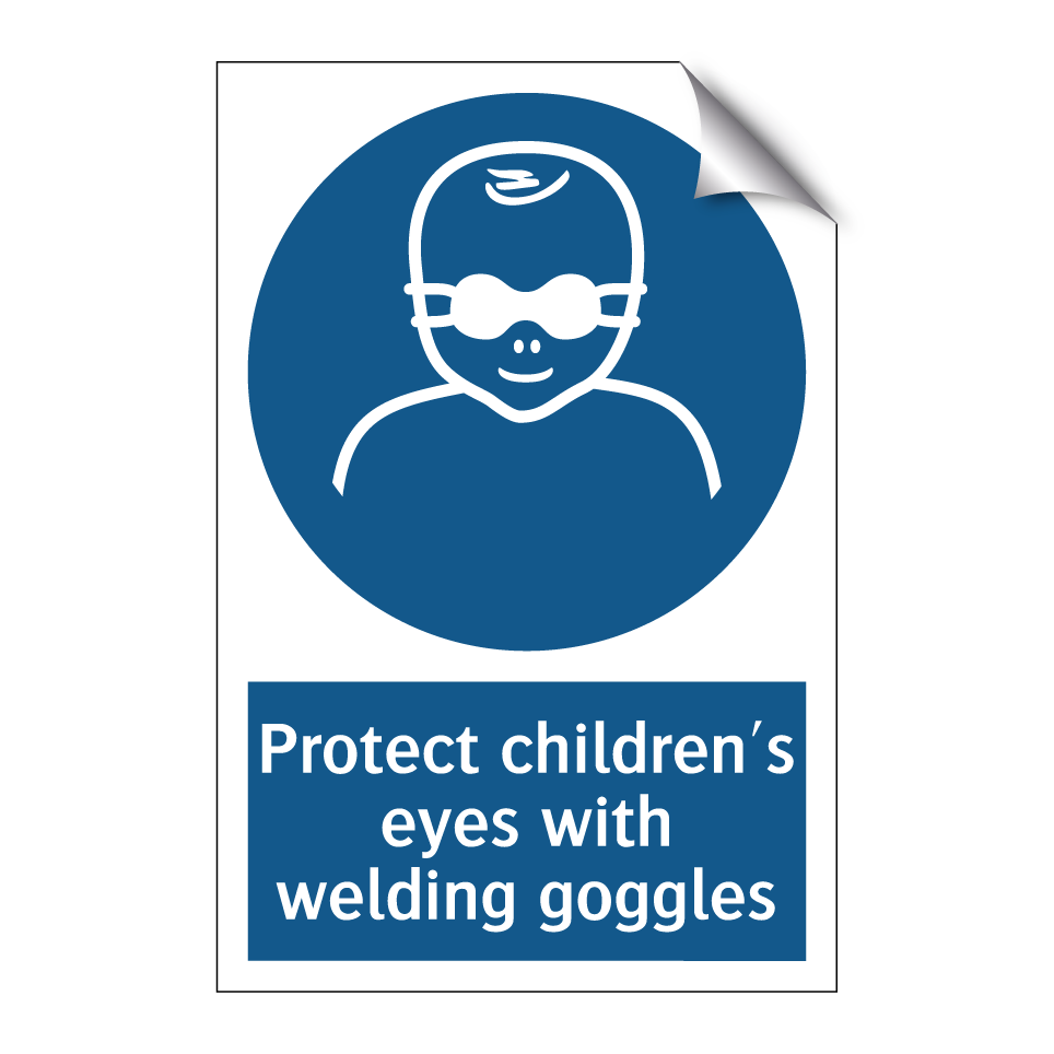 Protect children's eyes with welding goggles