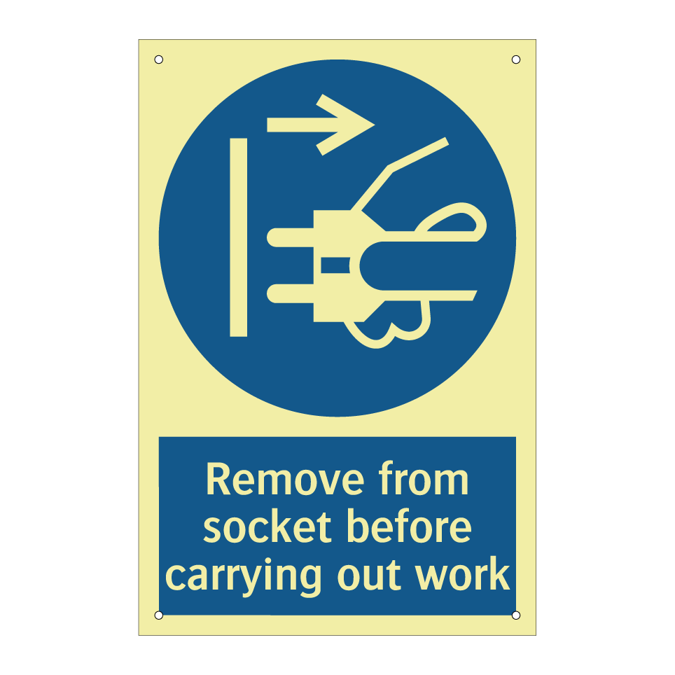 Remove from socket before carrying out work