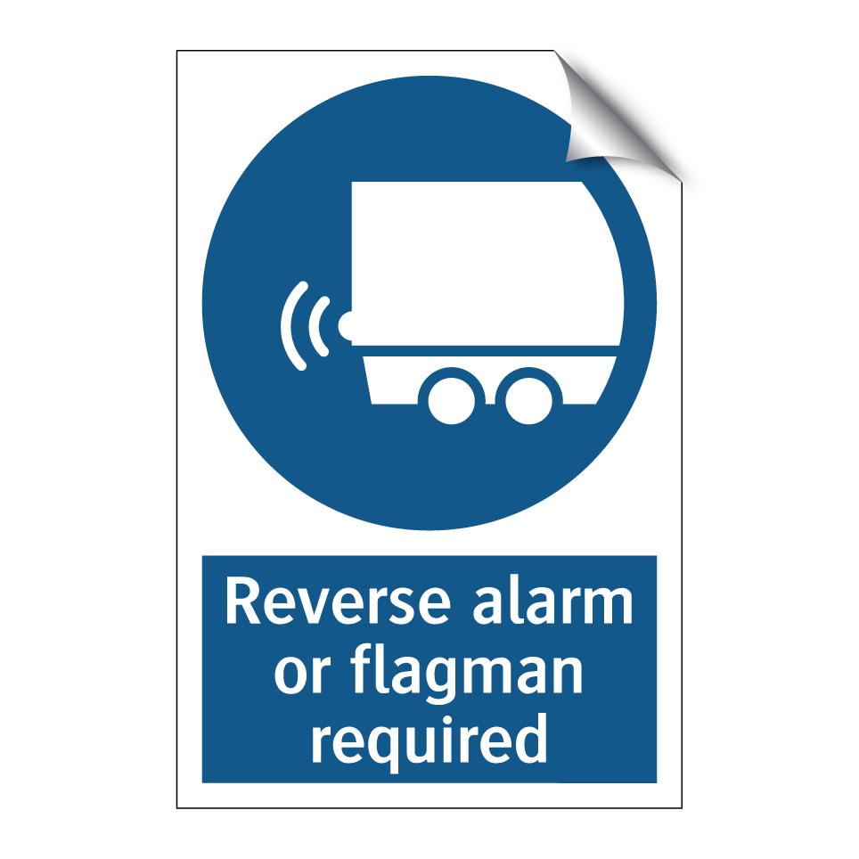 Reverse alarm or flagman required