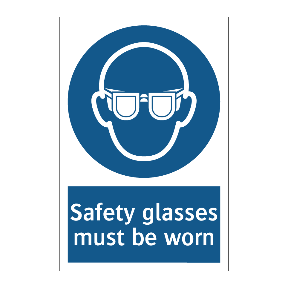 Safety glasses must be worn
