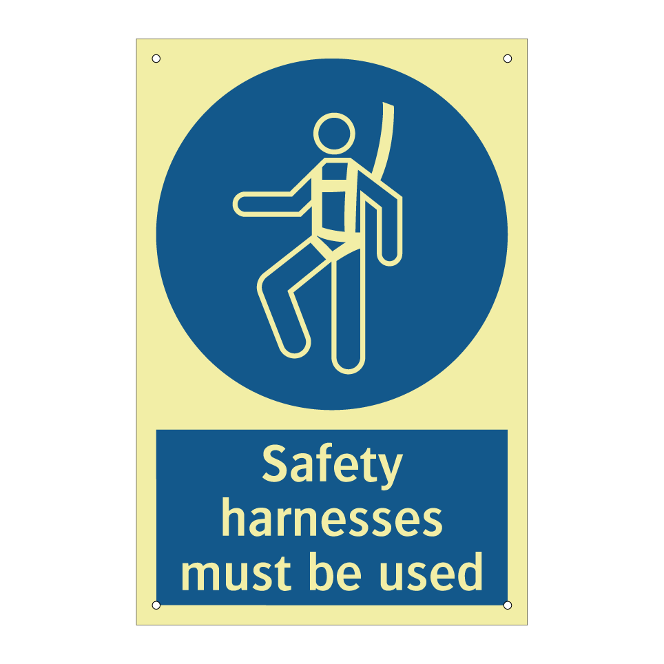 Safety harnesses must be used