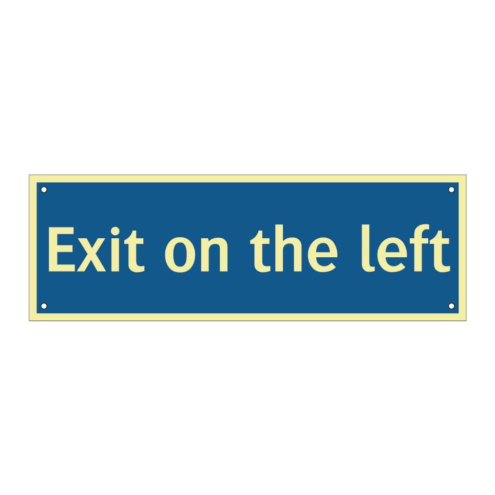 Exit on the left