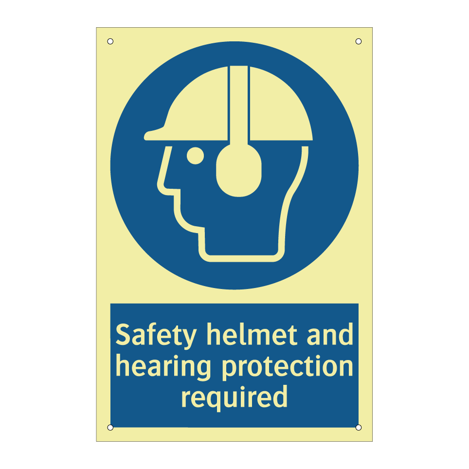 Safety helmet and hearing protection required