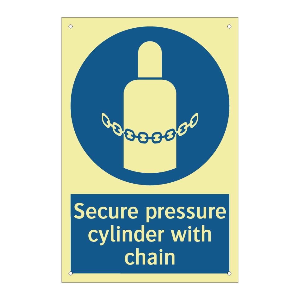 Secure pressure cylinder with chain