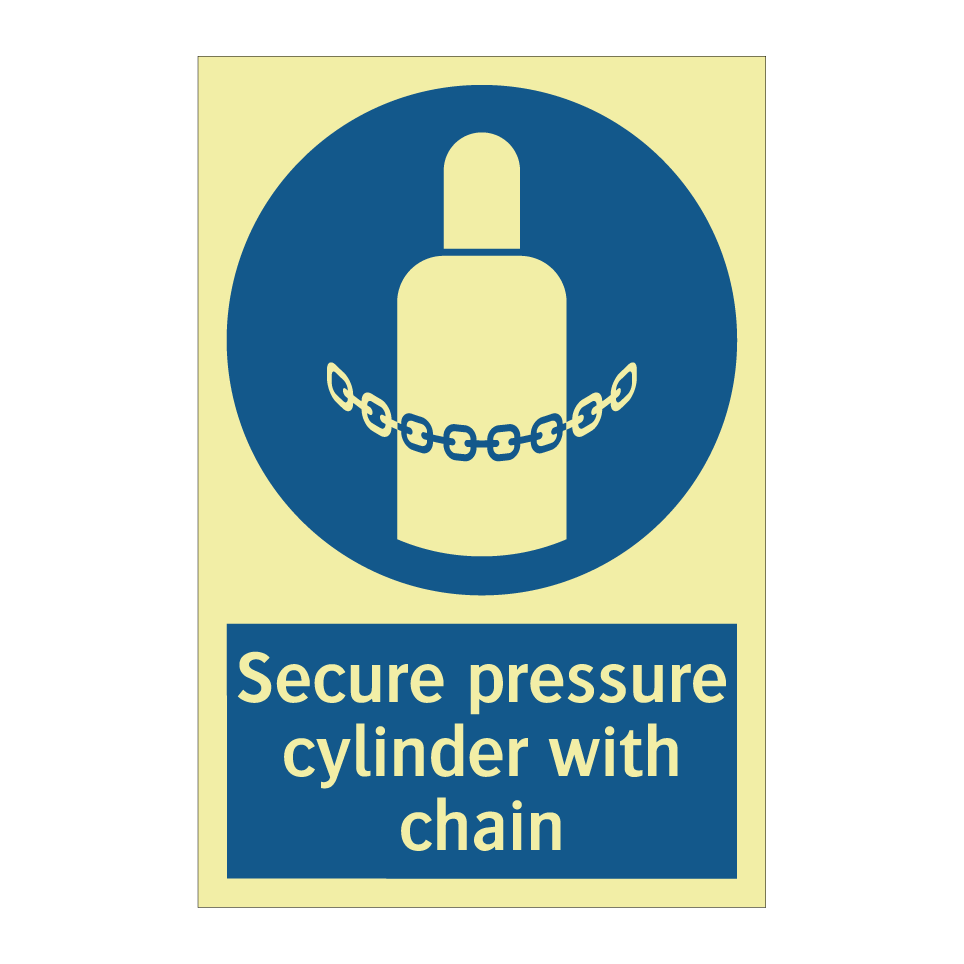 Secure pressure cylinder with chain