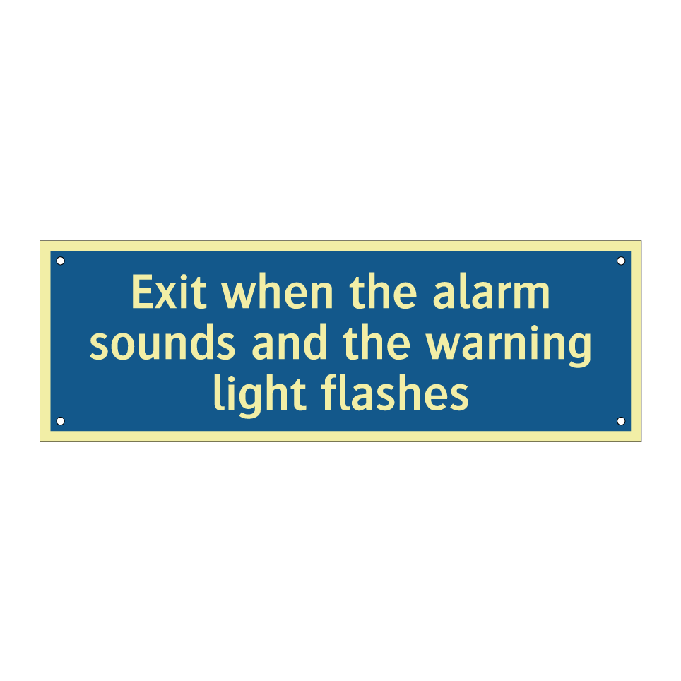 Exit when the alarm sounds and the warning light flashes