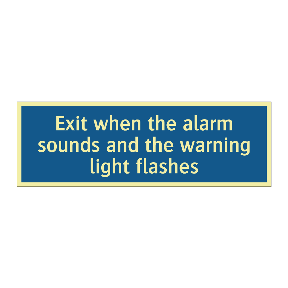 Exit when the alarm sounds and the warning light flashes