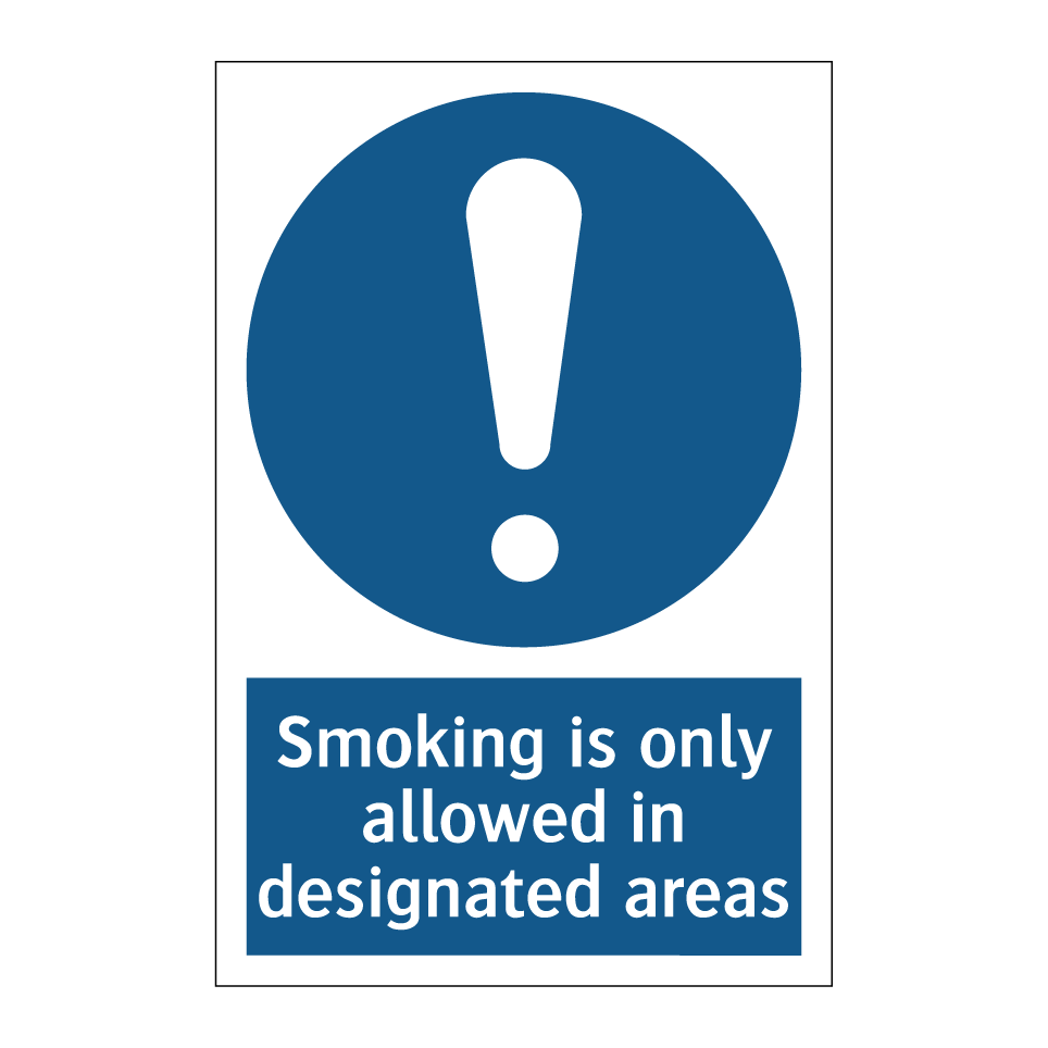 Smoking is only allowed in designated areas