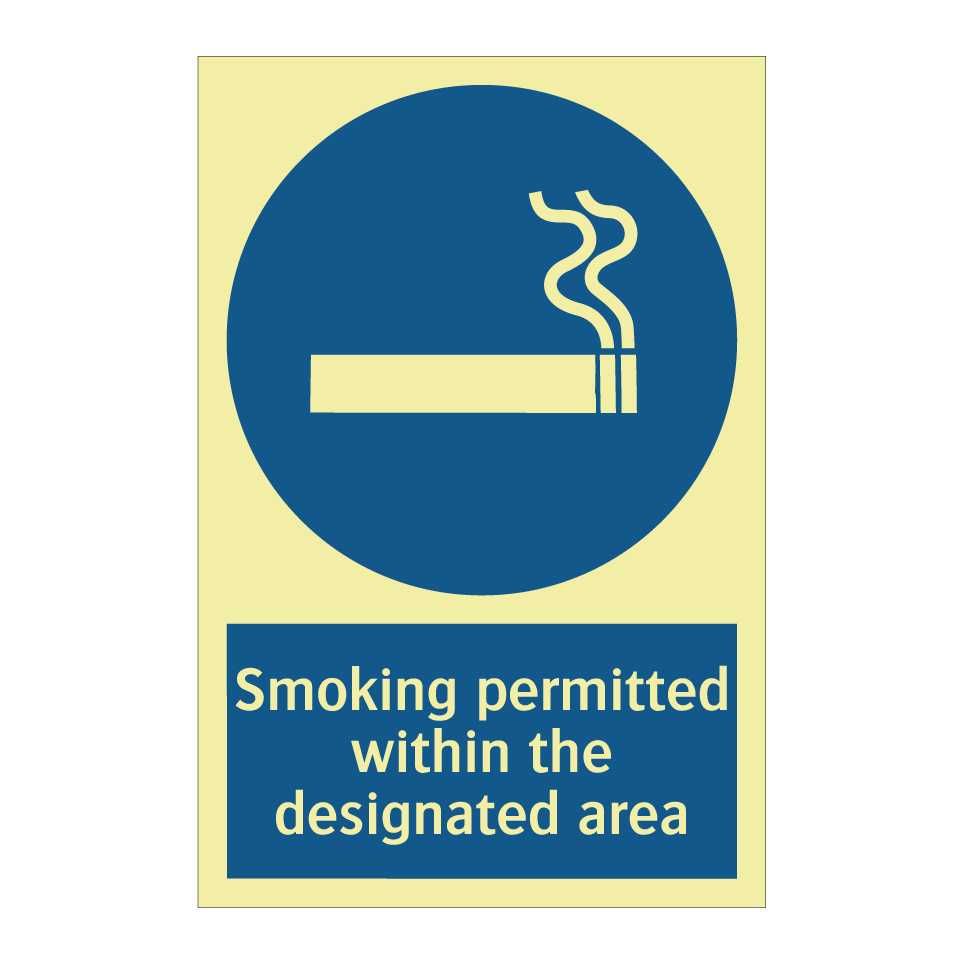 Smoking permitted within the designated area