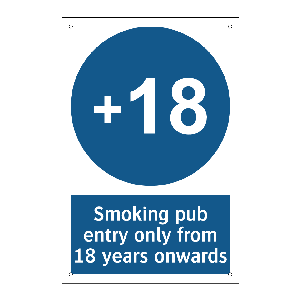 Smoking pub entry only from 18 years onwards