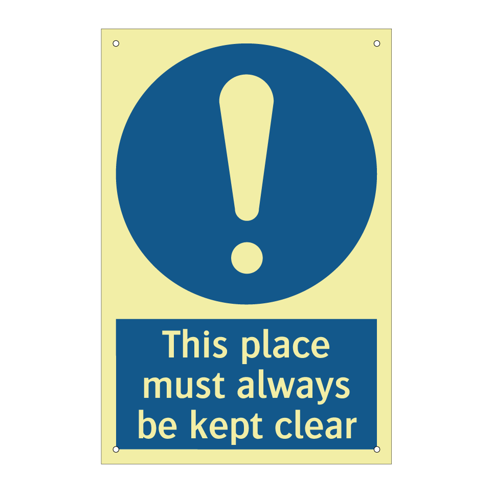 This place must always be kept clear