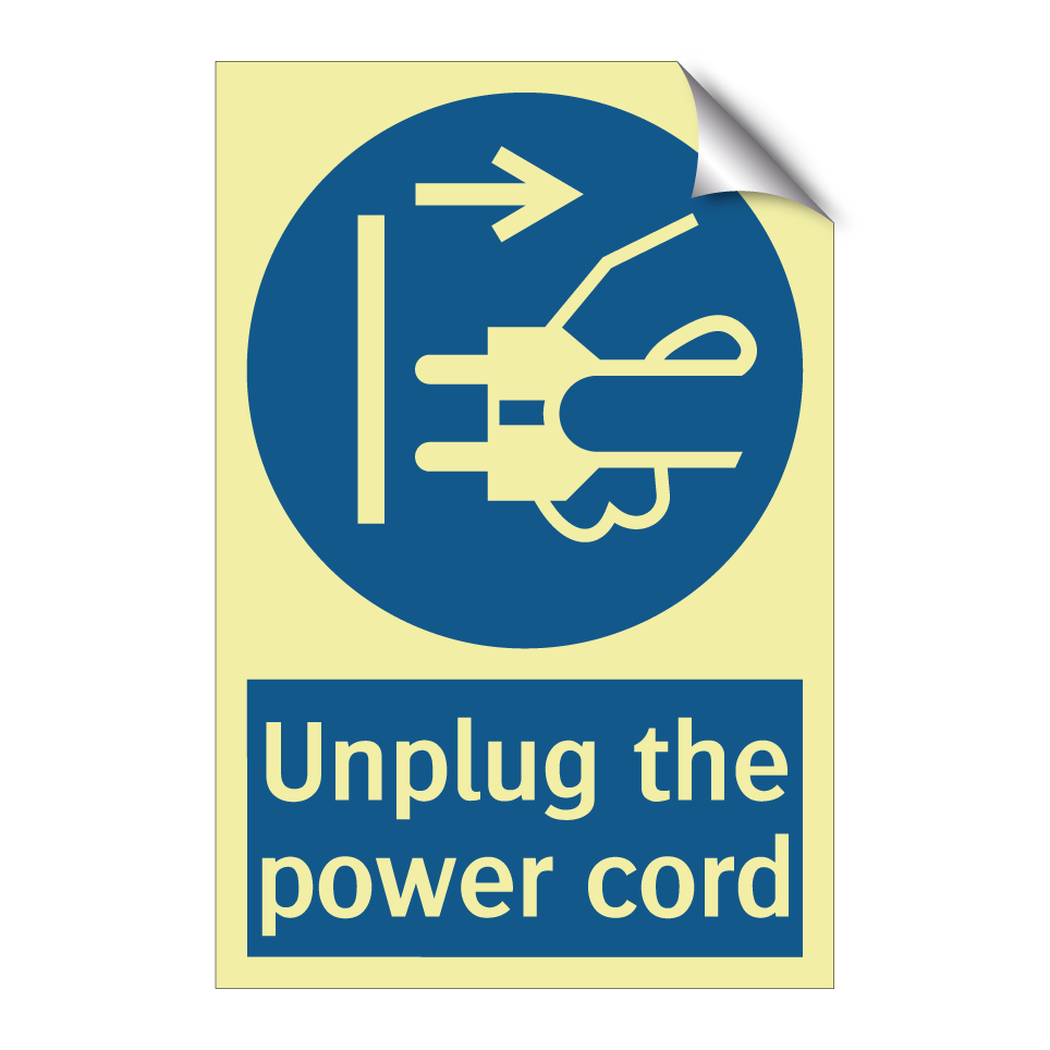 Unplug the power cord