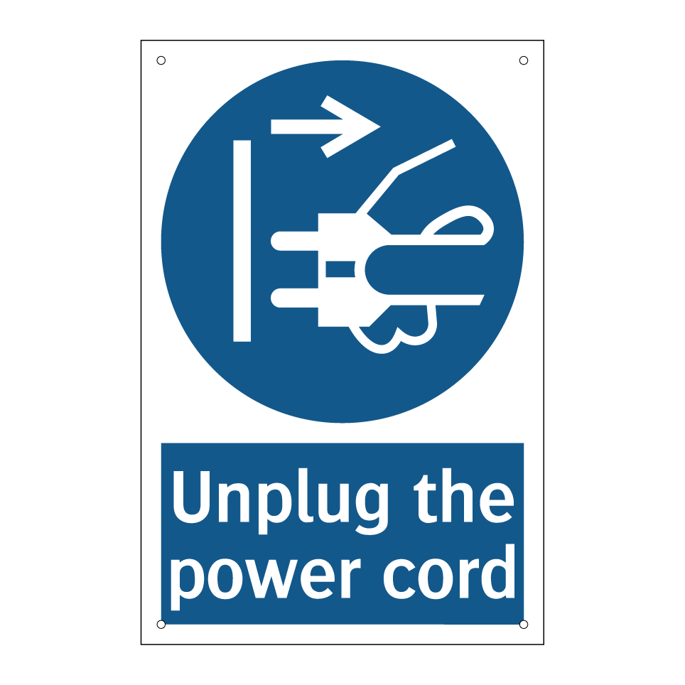 Unplug the power cord