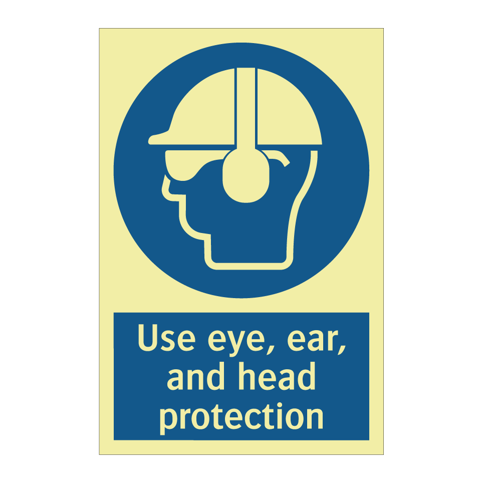 Use eye, ear, and head protection