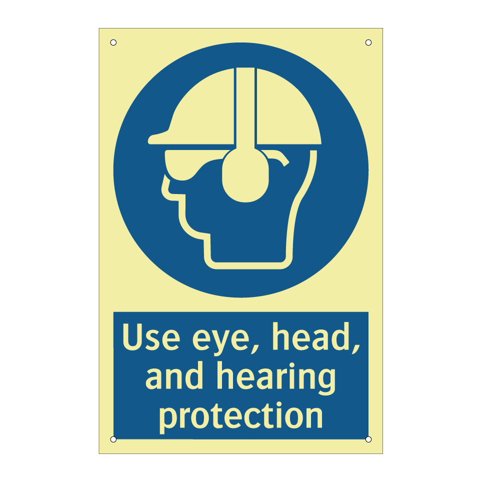 Use eye, head, and hearing protection