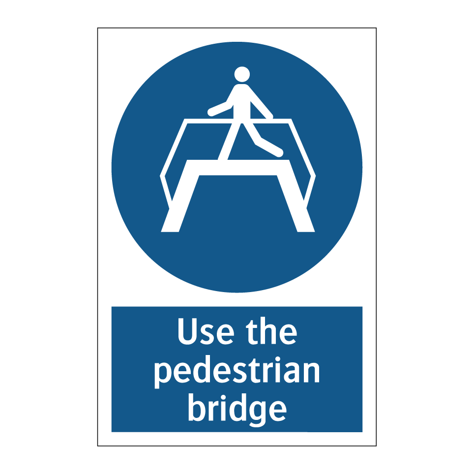 Use the pedestrian bridge