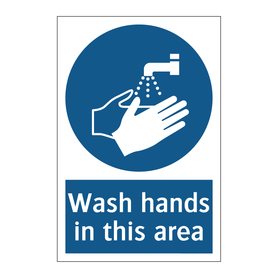Wash hands in this area