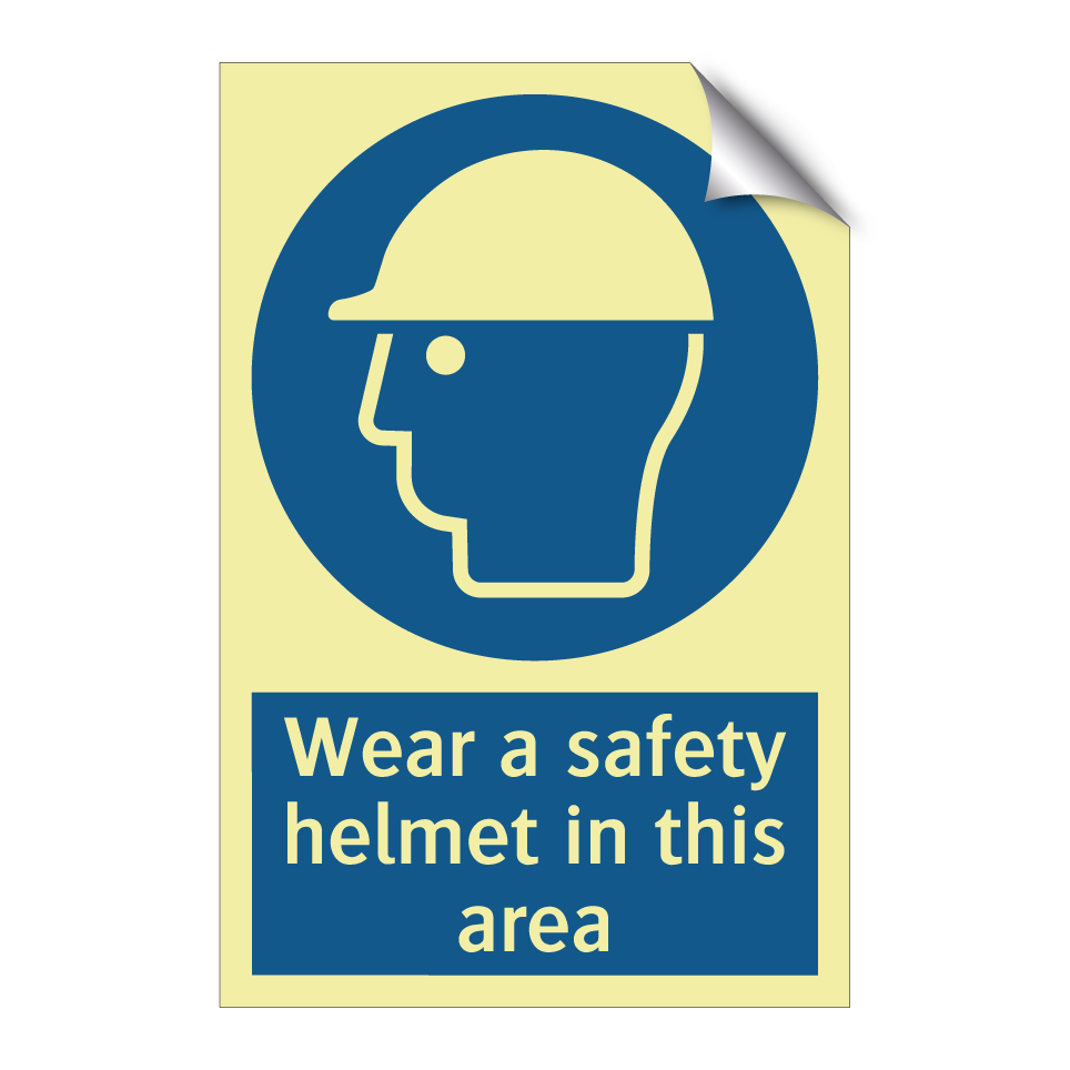 Wear a safety helmet in this area