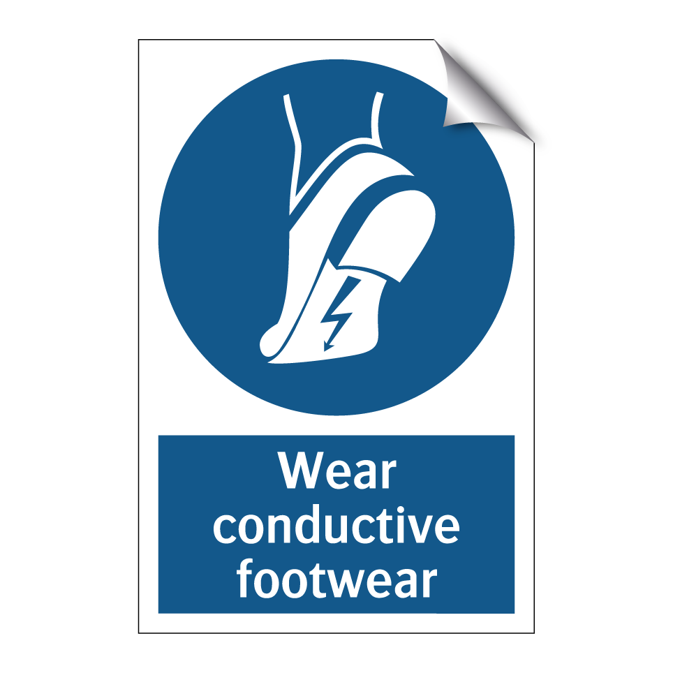 Wear conductive footwear