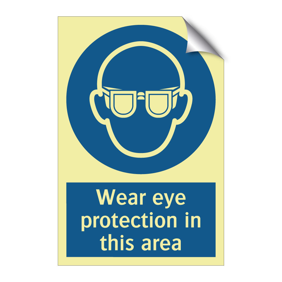 Wear eye protection in this area