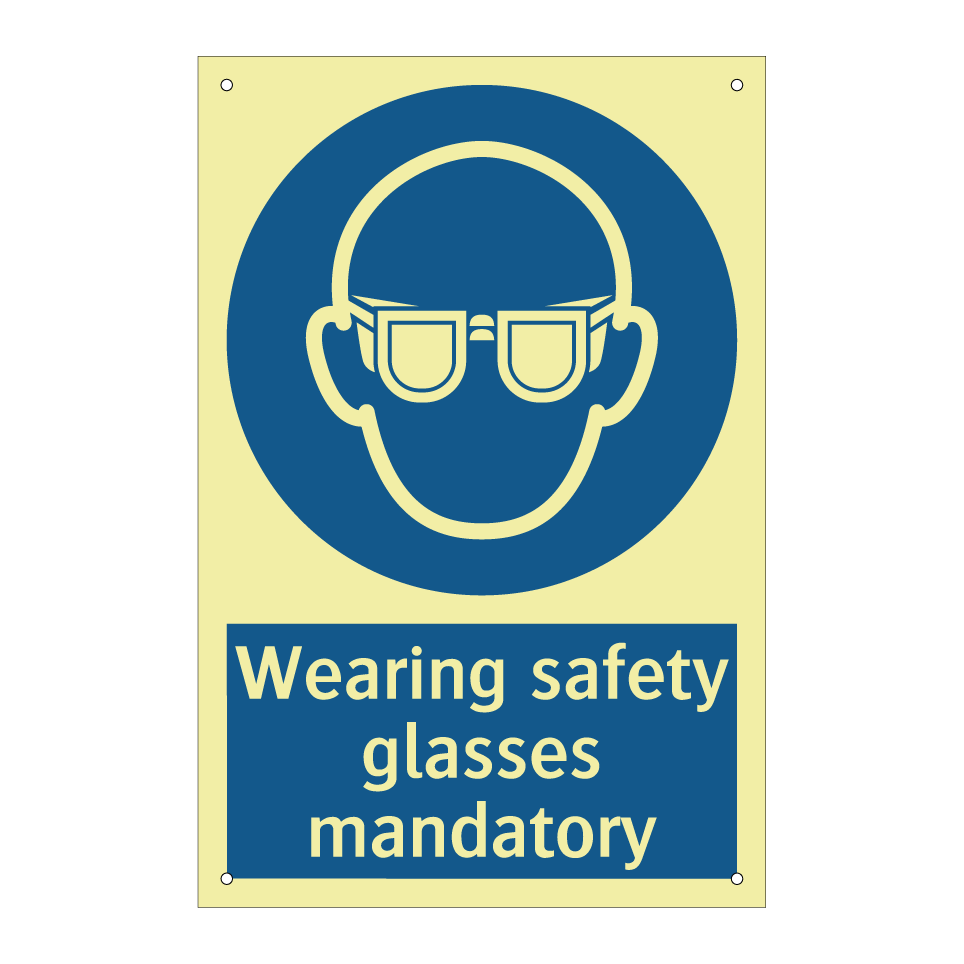 Wearing safety glasses mandatory