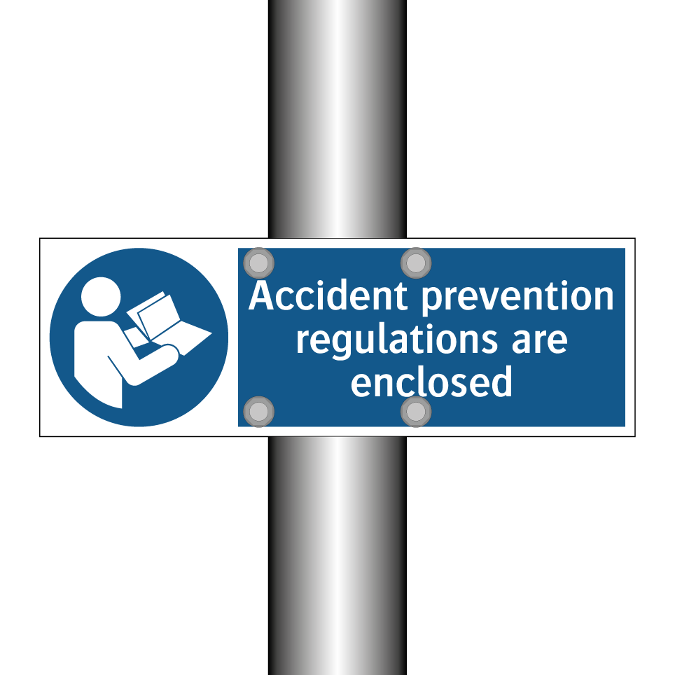 Accident prevention regulations are enclosed
