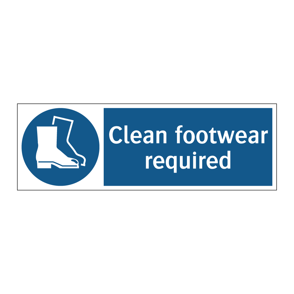 Clean footwear required