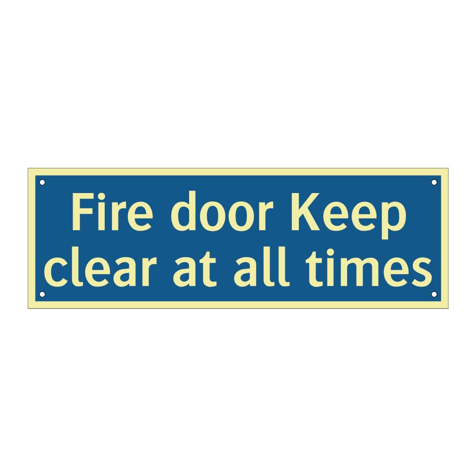 Fire door Keep clear at all times