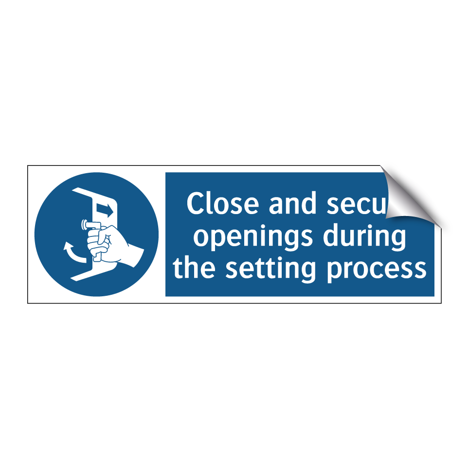 Close and secure openings during the setting process