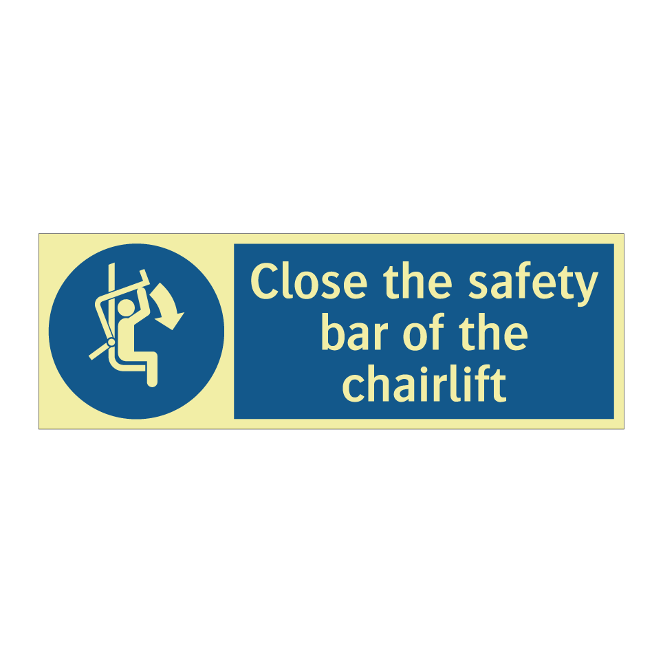Close the safety bar of the chairlift