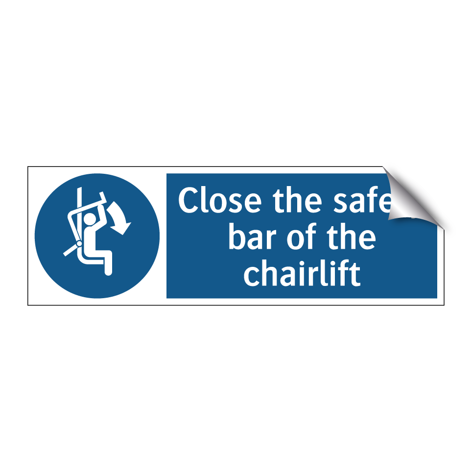Close the safety bar of the chairlift