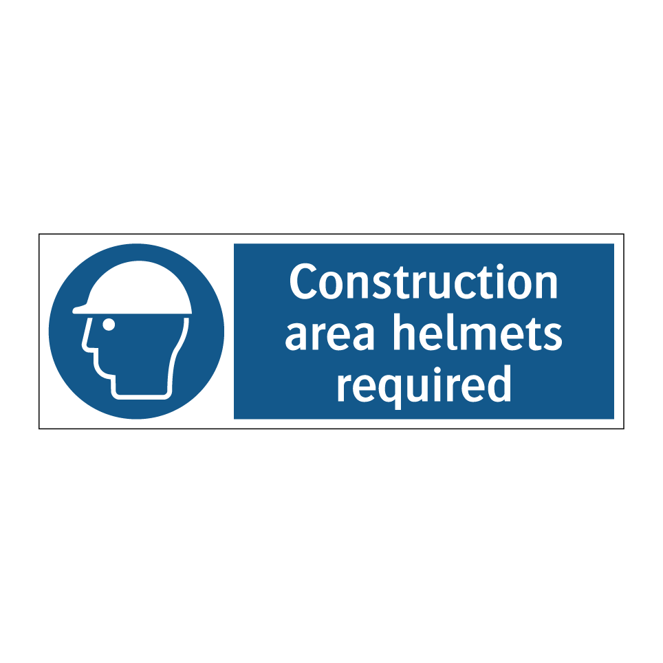 Construction area helmets required