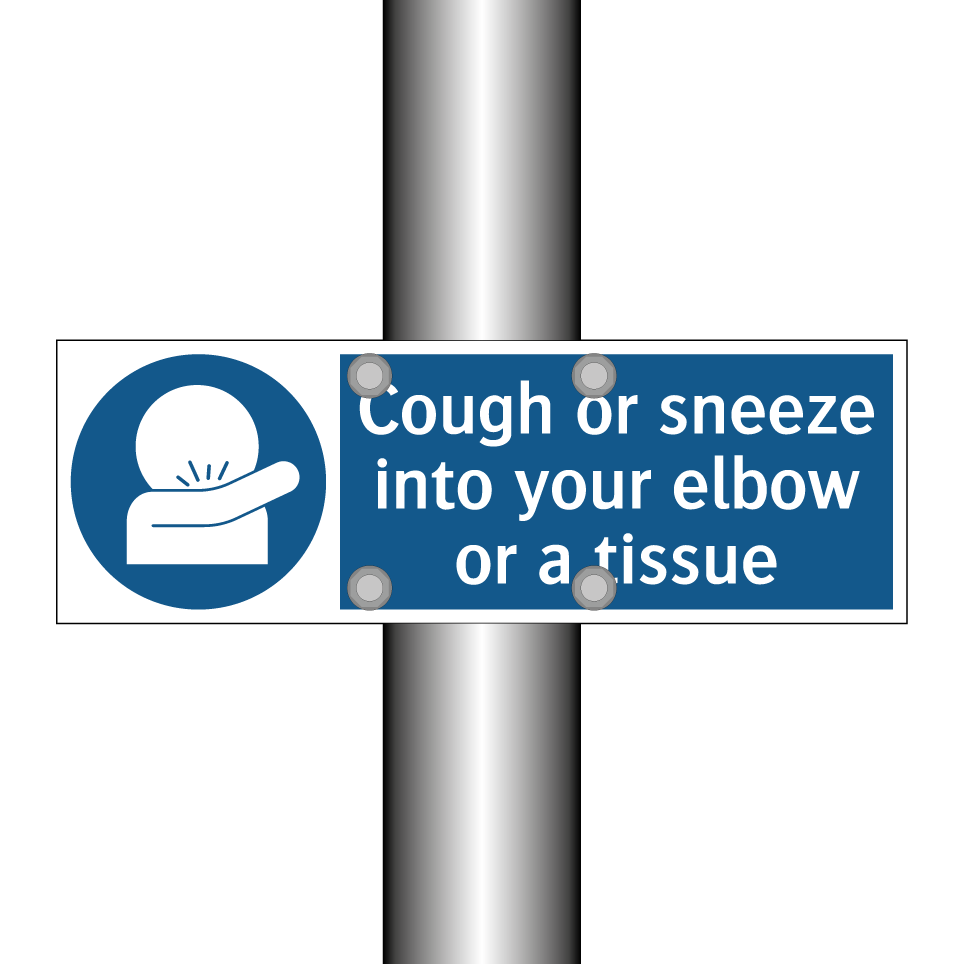 Cough or sneeze into your elbow or a tissue