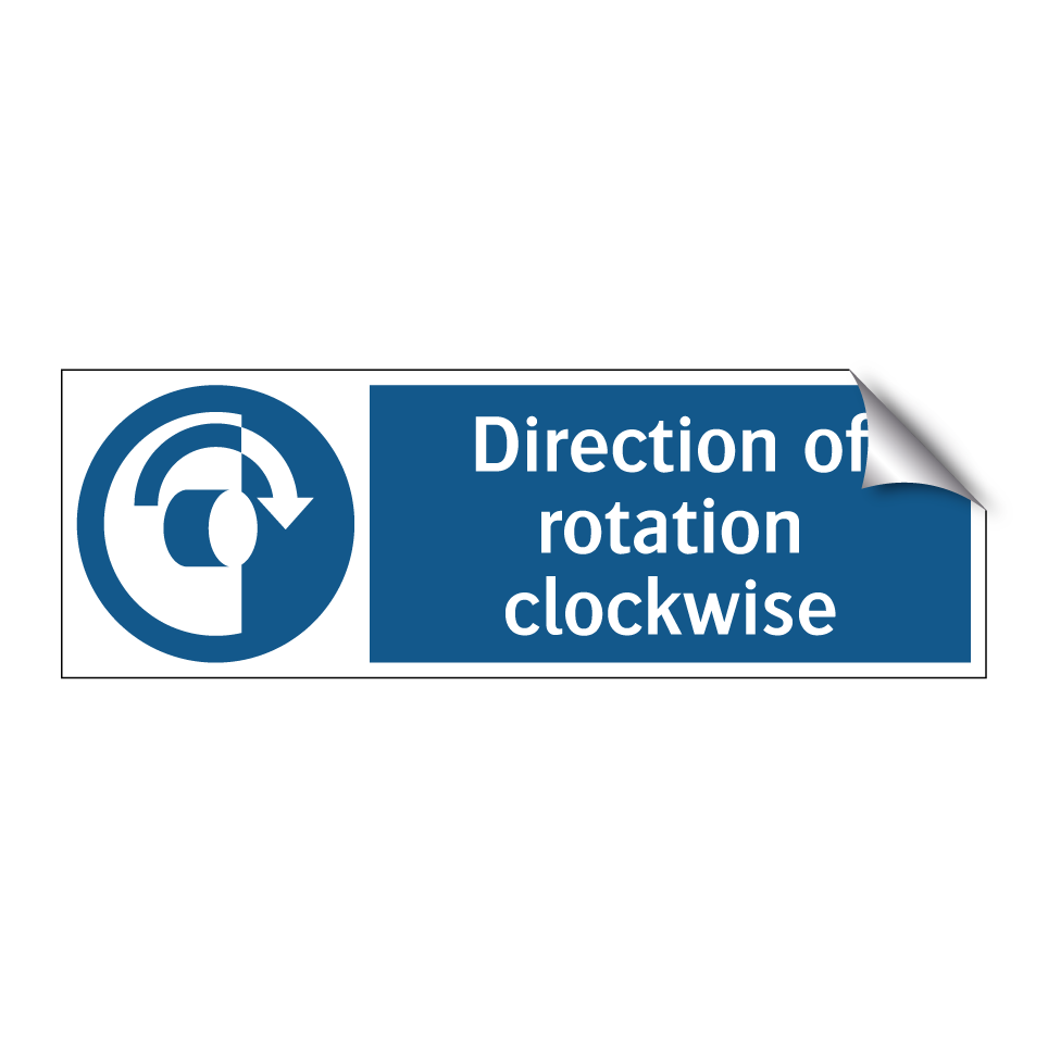 Direction of rotation clockwise