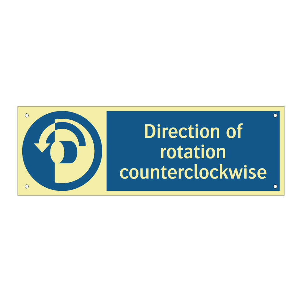 Direction of rotation counterclockwise