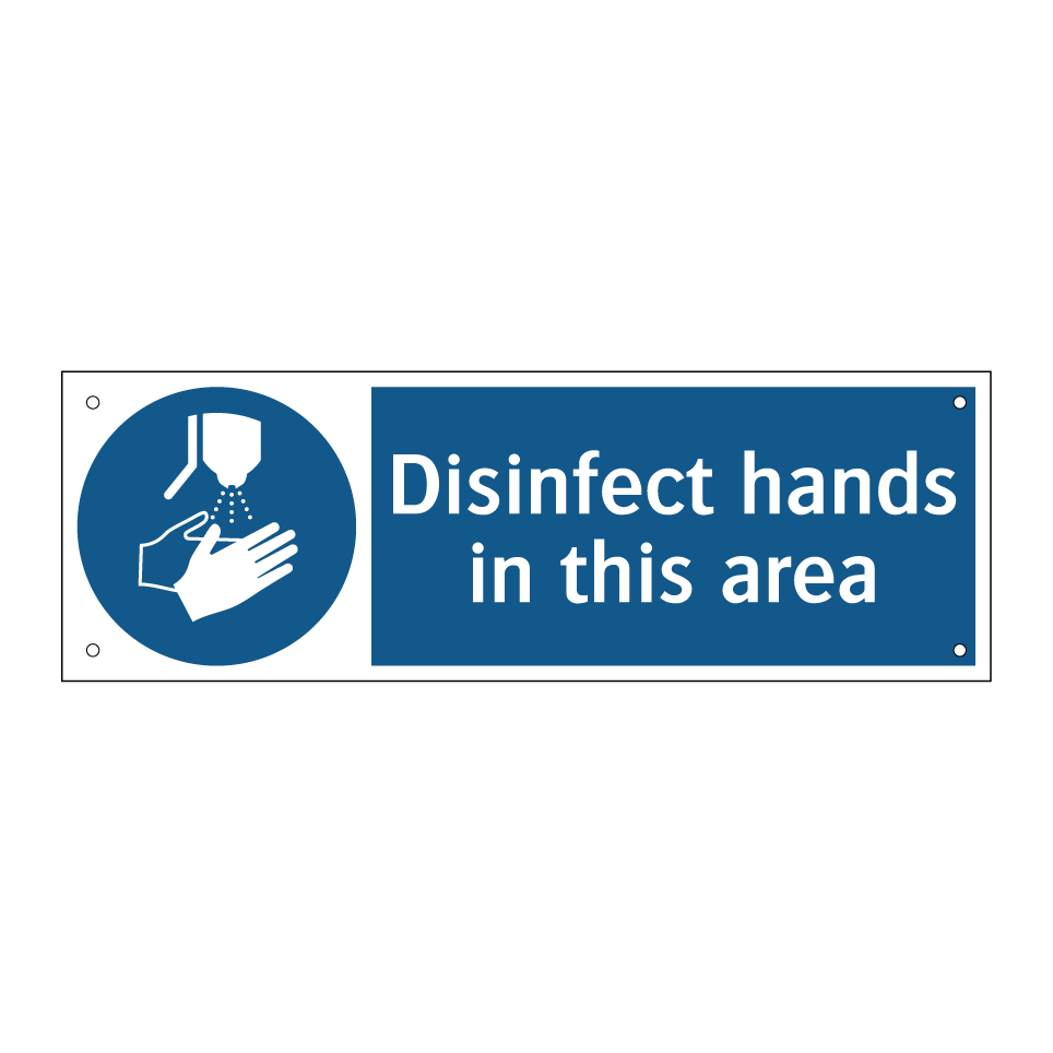 Disinfect hands in this area