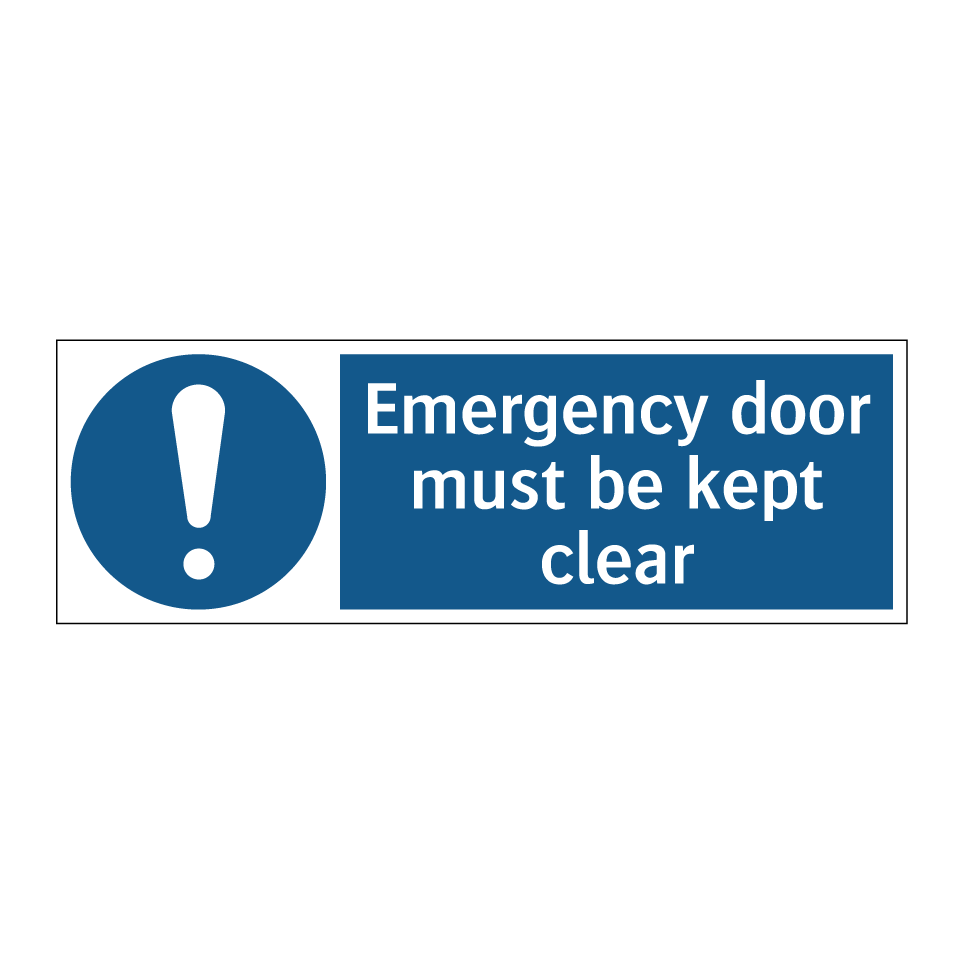 Emergency door must be kept clear