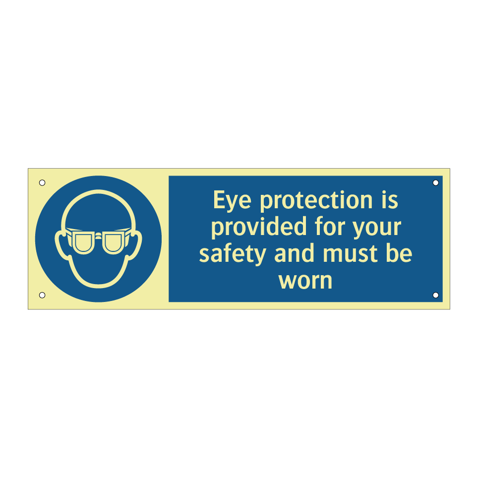 Eye protection is provided for your safety and must be worn