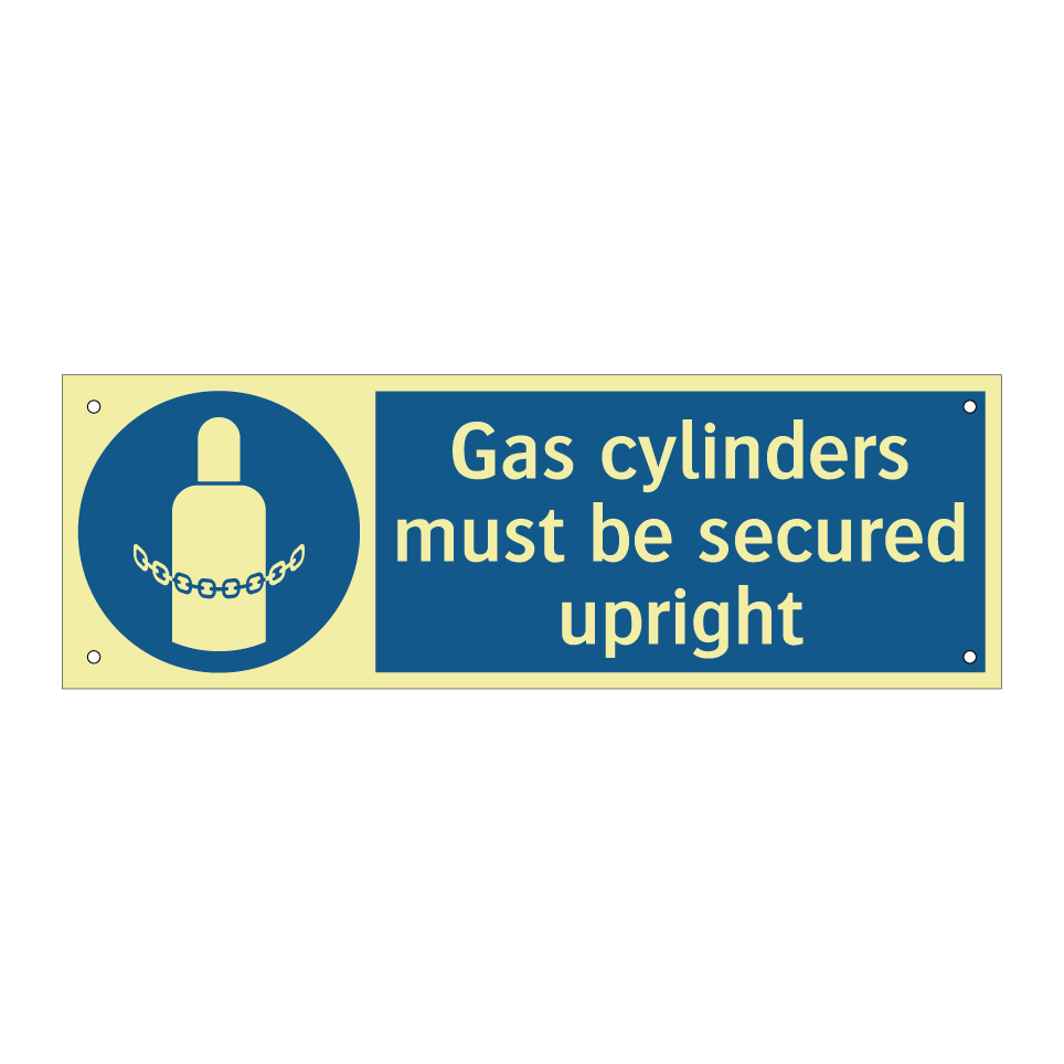 Gas cylinders must be secured upright