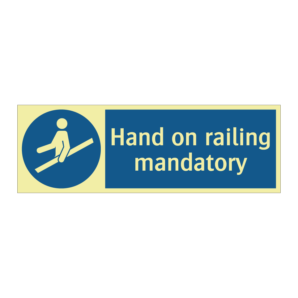 Hand on railing mandatory