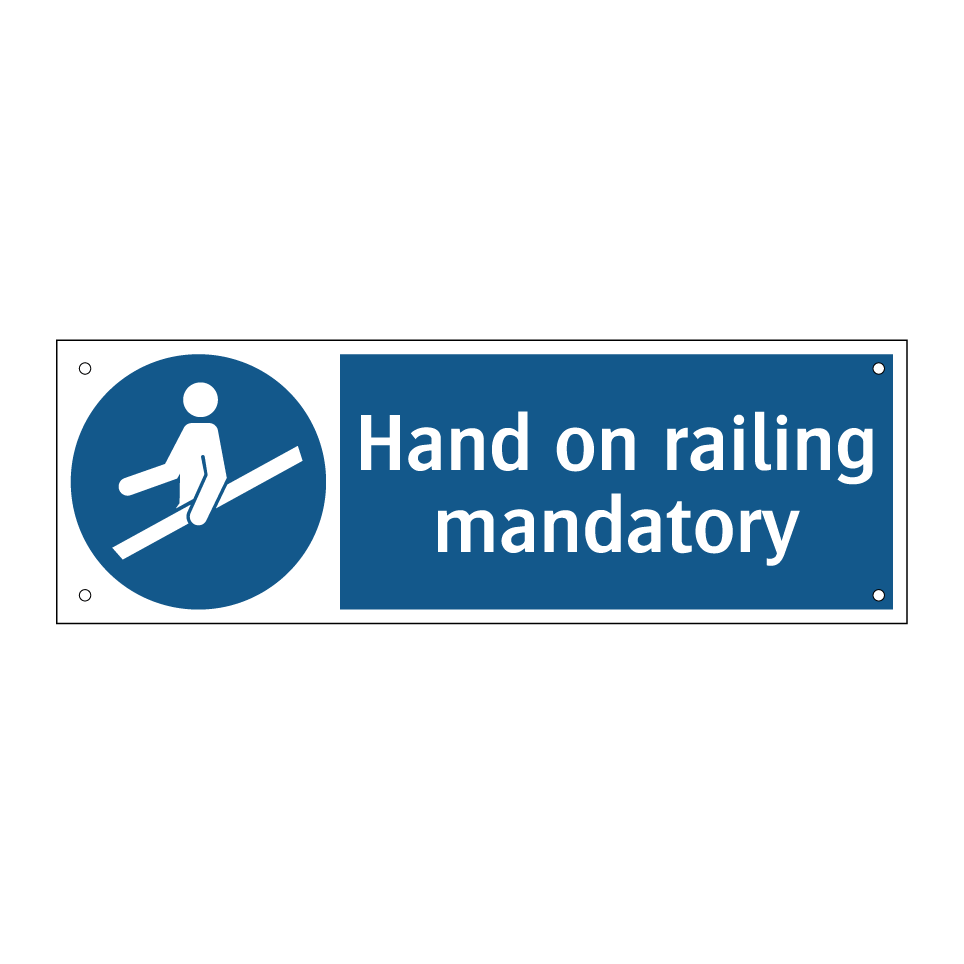 Hand on railing mandatory