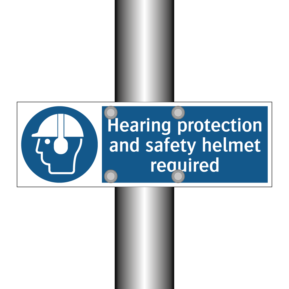Hearing protection and safety helmet required
