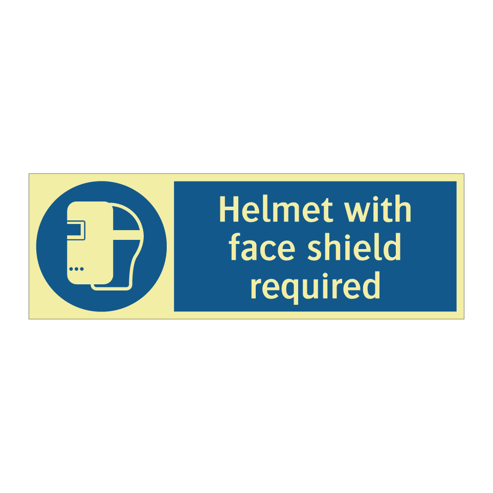 Helmet with face shield required