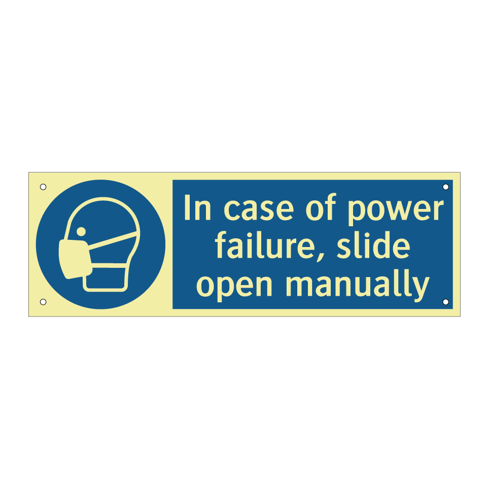 In case of power failure, slide open manually