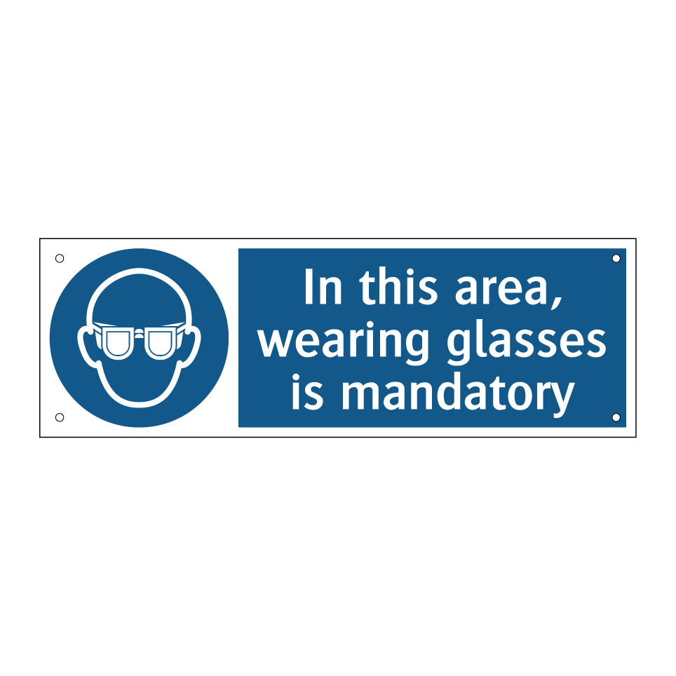 In this area, wearing glasses is mandatory