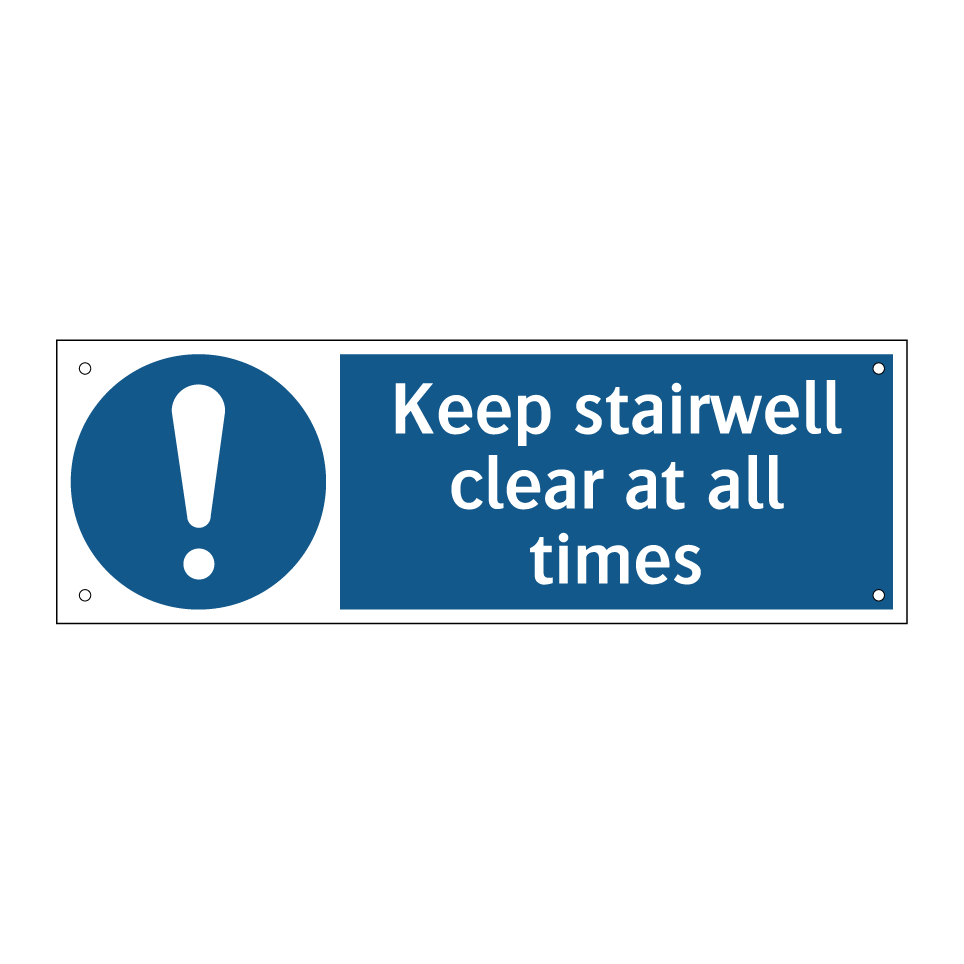Keep stairwell clear at all times