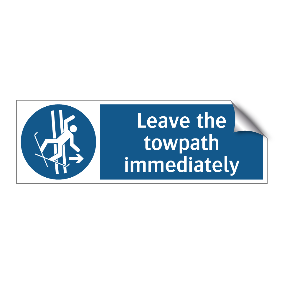 Leave the towpath immediately
