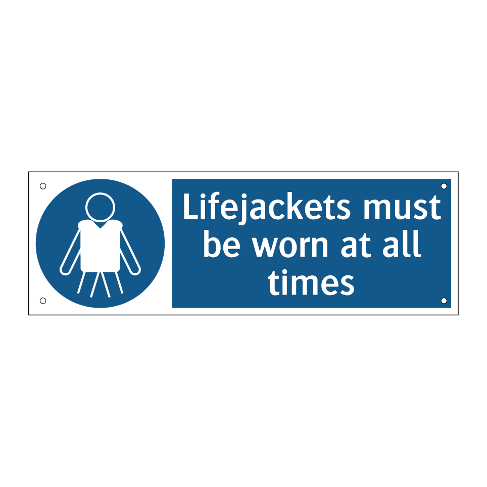 Lifejackets must be worn at all times