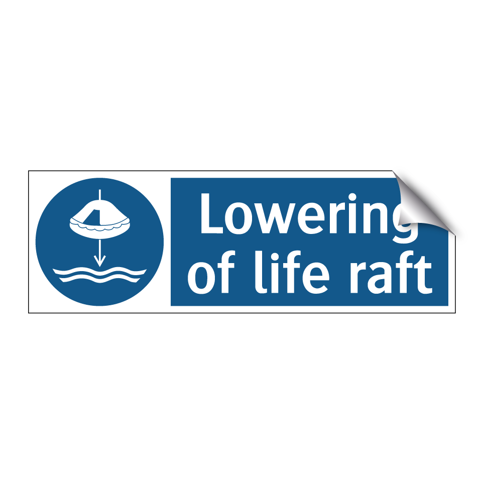 Lowering of life raft